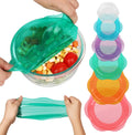 Silicone Stretch Lids for Food Storage in Fridge, Reusable Elastic Bowl Covers for Cup, Cans, Jars, Round & Rectangle Container, Food Grade Silicone Microwave Food Cover, Heat Resistant, 6PCS