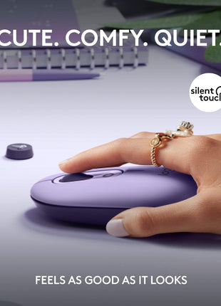 Logitech POP Mouse, Compact and Portable Wireless Bluetooth Mouse with Programmable Buttons and Quiet Clicks, Easy-Switch Between up to 3 Devices, Laptop, Tablet, PC - Cosmos