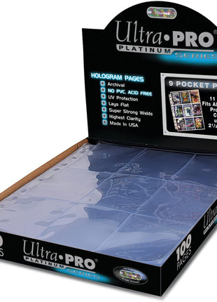 Ultra Pro 9 Pocket Pages Platinum Series - 100 Pages of Card Sleeves for Trading Card Binder and More