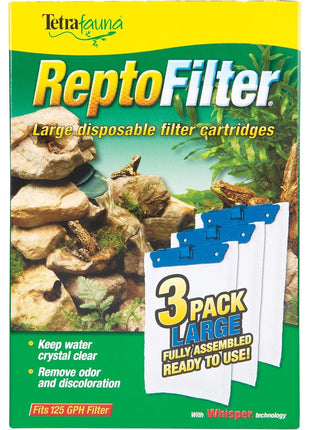 TetraFauna ReptoFilter Filter Cartridges, Size Medium, Filter Cartridge Refills, 3 Count