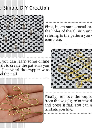 hobbyworker Wire Bending Jig with 30 Metal pegs for Jewelry Making Tools | Wire Wrapping Tool
