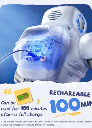 Ruko 1088 Smart Robot Toy for Kids, Large Programmable Interactive Gift | Support Remote Control & App Control & Voice Command, Birthday Gift for Boys & Girls Ages 4 5 6 7 8 9, Blue