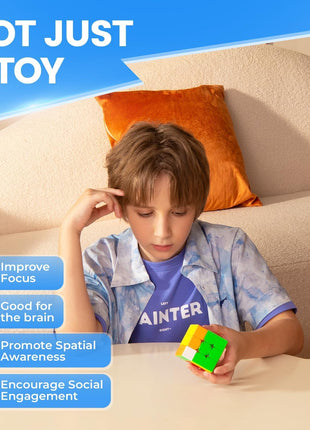 GAN 356 M, Speed Cube 3x3 Magnetic Puzzle for Kids | Smooth turning, stable control, beginner-friendly performance, spatial awareness toys for cubers adults, no extra ges