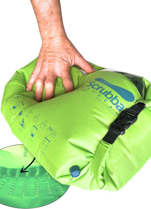 Scrubba Wash Bag Patented Washboard-in-a-BagTM 5 oz Travel Clothes Washer | Pack Light, Wash Anywhere Fast, Internal Washboard, Machine-Quality Wash, Portable, No Electricity, Camping, RV, Cruises