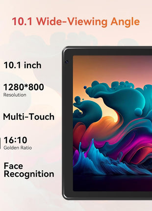 URAO Tablet,10.1" Android 15 Tablet with Octa-core Processor 24GB RAM 128GB ROM HD IPS Touchscreen 8H Battery, Wi-Fi 6, BT 5.0, Dual Camera, Android Tablets