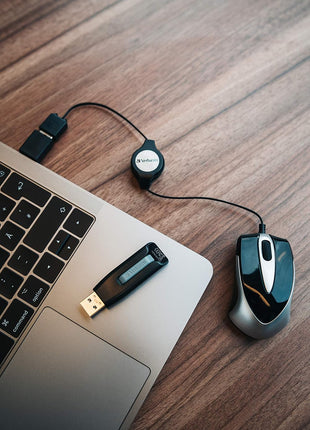 Verbatim 256GB USB 3.0 Store 'n' Go V3 Flash Drive - Cap-Less & PC/Mac Compatible - Gray