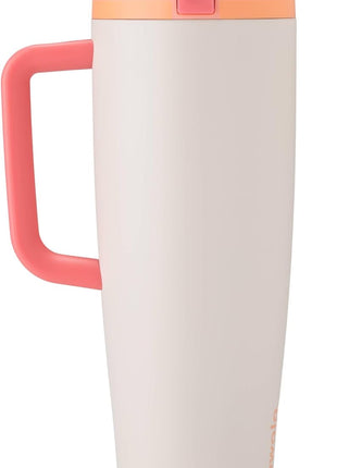 Owala FreeSip Tumbler - Stainless Steel-40-oz.-Orange/Tan(Sparkling Sherbet)