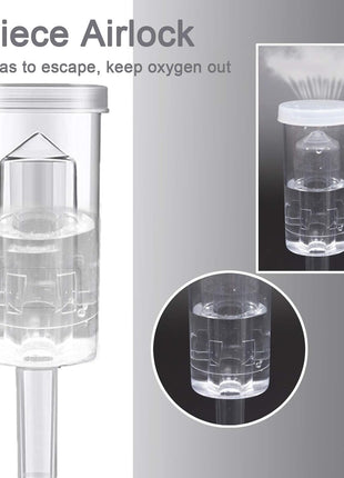 3-Piece Airlock Fermentation Beer Wine Brewing Air Locks 3Pack with Silicone Grommets for Sauerkraut Kimchi Kombucha, transparency 3