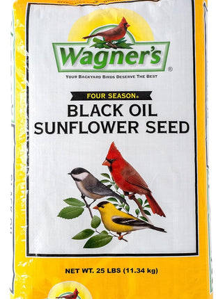 Wagner's 76027 Black Oil Sunflower Wild Bird Food, 25-Pound Bag