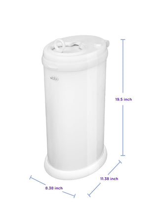 Ubbi Steel Diaper Pail, Odor Locking, No Special Bag Required, Award-Winning, Registry Must-Have, White | Award-Winning Registry Must-Have, Childproof Safety Lid with Lock, Holds Up To 55 Newborn Diapers, Modern Nursery Essential