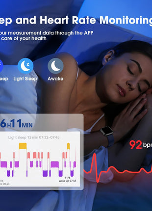 Fitness Tracker Watch with Heart Rate Monitor, Activity Tracker with Pedometer, Sleep Monitor, Calories & Step Counter, 5ATM Waterproof Smart Watch for Women Men Health Fitness Watch for Sports, Blue
