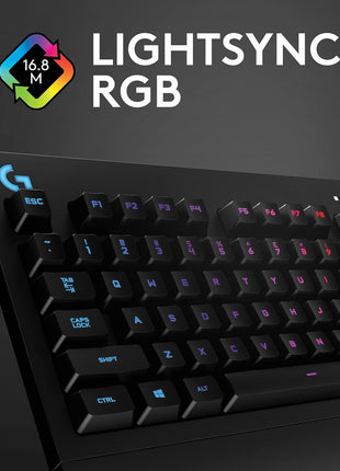 Logitech G213 Prodigy Gaming Keyboard - Wired RGB Backlit Keyboard with Mech-Dome Keys, Palm Rest, Adjustable Feet, Media Controls, USB, Compatible with Windows ??Black