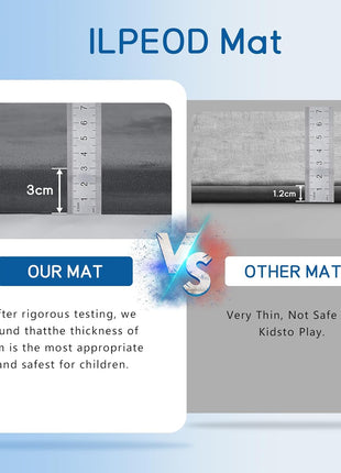 Baby Play Mat for Floor Nursery Rug Muscle Mat Area Rug Playroom Rug 79"x110" Playpen Mat Elastic Foam 1.3" Thick Crawling Mat for Babies,Toddlers, Infants, Kids,Grey