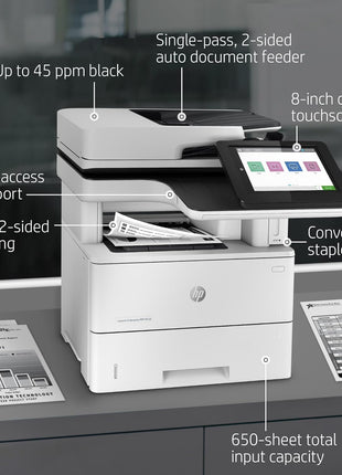 HP LaserJet Enterprise MFP M528f Monochrome All-in-One Printer with Built-in Ethernet & 2-Sided Printing (1PV65A)