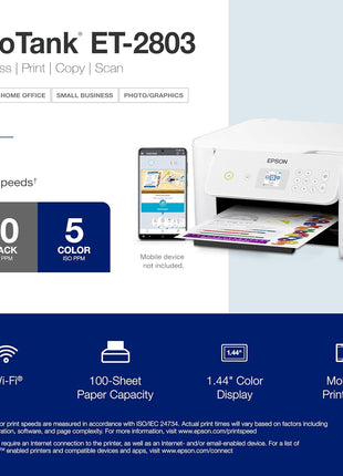 Epson EcoTank ET-2803 Wireless Color All-in-One Supertank Printer