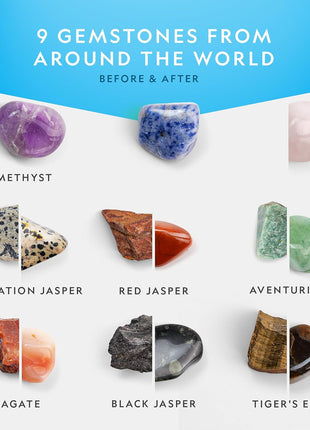 National Geographic Hobby Rock Tumbler Kit for Kids and Adults Ages 8+ | Rough Gemstones, 4 Polishing Grits, Rock Polisher, Geology Science Kit, Rock Tumbling for Kids and Adults, Birthday Gift