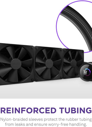 NZXT Kraken 360 - RL-KN360-B1-360mm AIO CPU Liquid Cooler - Customizable 1.54" Square LCD Display for Images, Performance Metrics and More - High-Performance Pump - 3 x F120P Fans - Black