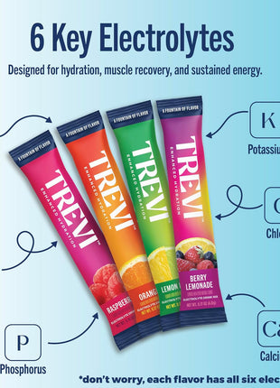 TREVI Electrolytes Powder Packets, Sugar Free Hydration, Classic 28 Pack