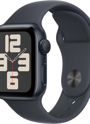 Apple Watch SE (2nd Gen) [GPS 40mm] Smartwatch with Midnight Aluminum Case with Midnight Sport Band S/M. Fitness and Sleep Trackers, Crash Detection, Heart Rate Monitor, Retina Display