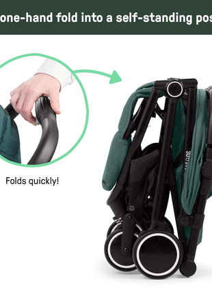 Ingenuity 3D Travelmate Pro Lightweight Travel Stroller with Fold-Away Ride-On Board for Toddlers, Airplane Overhead Bin Compatible, Car Seat Ready, One-Hand Fold
