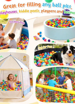Hovenlay Ball Pit Balls Phthalate Free BPA Free Crush Proof Plastic - 7 Bright Colors in Reusable Play Toys for Kids with Storage Bag | Phthalate Free, BPA Free, Crush Proof Play Toys, Reusable Storage Bag