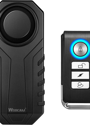 Wsdcam 113dB Bike Alarm Wireless Vibration Motion Sensor Waterproof Motorcycle Alarm with Remote