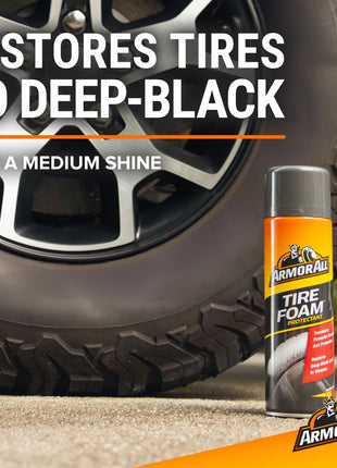 Armor All Tire Foam, Tire Cleaner Spray for Cars, Trucks, Motorcycles, 20 Oz Each, 1.25 Pound (Pack of 1)