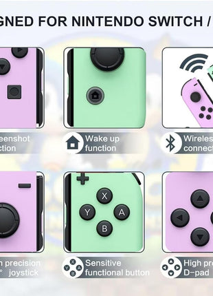 CIMENNTU Switch Controller for Nintendo Switch Controller, Switch Controller Replacement Accessories with Double Vibration/Wake-Up/Motion Control/Screenshot (Black) (Black)