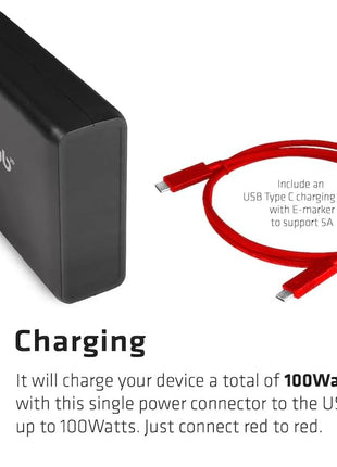 Club 3D CSV-1564W100 USB Gen1 Type-C Triple Display DP1.2 Alt Mode Smart PD3.0 Charging Dock with 100 Watt Power Supply
