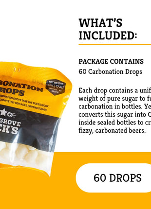 Craft A Brew - Carbonation Drops - For At Home Beer Brewing - Substitute For Priming Sugar - Prepares Homebrew For Carbonation & Bottle Conditioning - Beer & Hard Cider - No Added Flavor - 60 Count