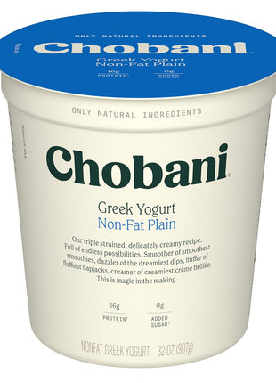 Chobani Non Fat Plain Greek Yogurt 32oz