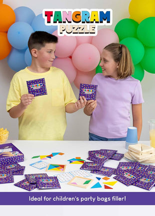 BONNYCO Tangram Puzzle Wooden Pack 30 Kids Party Favors. Goodie Bags Stuffers for Kids 3-5 4-8, Return Gifts for Birthday Party. Goody Bag Stuffers, Pinata Filler Toys Bulk. Classroom Prizes, Rewards