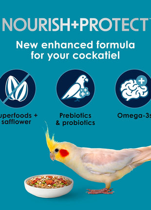 Kaytee Forti-Diet Pro Health+Safflower Nourish+Protect Cockatiel Food, Supports Breeding and Molting, Nutrition Backed by Science, Digestive and Brain Health, 4 pounds