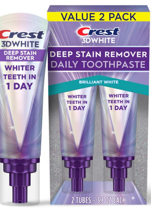 Crest 3DWhite Brilliance Deep Stain Remover Brilliant White Toothpaste - 3.1oz/2pk