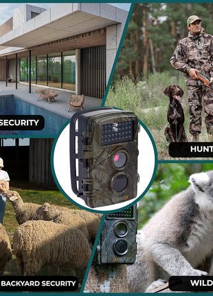 Technaxx Nature Wildlife Cam TX 69 Full HD Outdoor Surveillance Camera Wildlife Camera Night Vision 12MP 1080P Waterproof Motion Detector Photo Trap, Black
