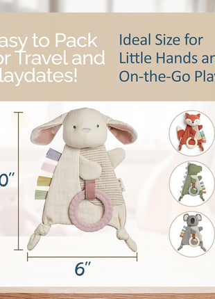 Itzy Ritzy Bitzy Crinkle Sensory Toy with Teething Toy, 0+ Months (Bunny)