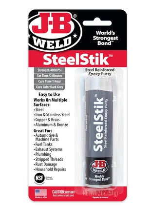 J-B Weld 8267 SteelStik Steel Reinforced Epoxy Putty Stick - 2 oz.