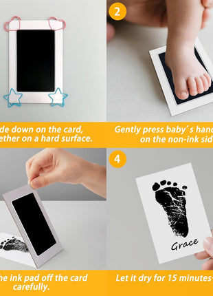 4-Pack Baby Inkless Hand and Footprint Kit Paw Nose Print Kit for Dogs Cats Pets Clean Touch Ink Pad for Baby Pets Newborn Keepsake Mess-Free Ink Pad