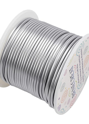 BENECREAT 12 17 18 Guage Aluminum Wire (12 Gauge 100FT) Silver Anodized Jewelry Craft Wire for Beading Floral Making, Jewelry Sculpting Model Making