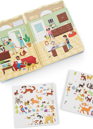 Melissa & Doug Pet Place Puffy Sticker Activity Book – 115 Reusable Stickers with 10 Background Scenes, Pet-Themed Mess Free Travel Toys for Kids Ages 4+ - FSC Certified