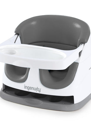 Ingenuity Baby Base 2-in-1 Booster Feeding and Floor Seat with Self-Storing Tray - Slate