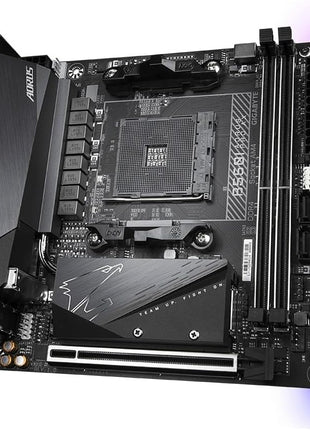 GIGABYTE B550I AORUS PRO AX AMD AM4 ITX Motherboard, Supports Ryzen 5000/4000/3000 Series, DDR4, 6+2 Power Phase, 2X M.2, PCIe 4.0, USB-C, WiFi 6, 2.5 GbE LAN, Q-Flash Plus, WiFi EZ-Plug, RGB Fusion
