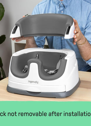 Ingenuity Baby Base 2-in-1 Booster Feeding and Floor Seat with Self-Storing Tray - Slate