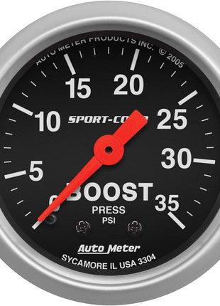 Auto Meter 3304 Sport-Comp Mechanical Boost Gauge 2.3125 in.