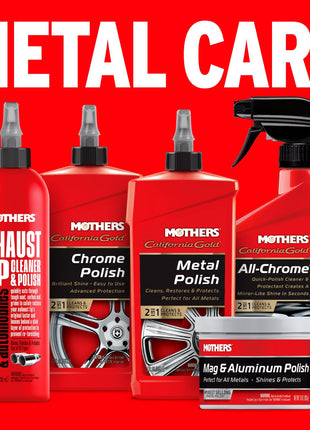 Mothers Mag & Aluminum Polish, 10 oz. – Brilliant Shine, Easy to Use, for All Uncoated & Unplated Metals Including Aluminum Wheels, Stainless Steel Trim and Exhaust Tips, Brass & More (05101)
