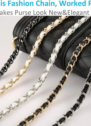 Purse Chain Strap Crossbody Bag Chains Strap Handbag Chain Replacement Leather Chain Straps 47.2 inch