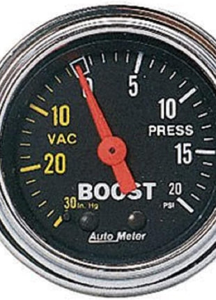 AUTO METER 2401 Traditional Chrome Mechanical Boost/Vacuum Gauge