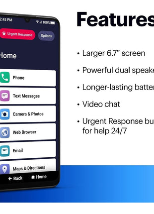 LIVELY Jitterbug Smartphone for Seniors, No SIM Needed, Smart4 | Smartphone for Seniors with No SIM Needed, Requires an Activated Phone Plan, Not Compatible with Other Carriers