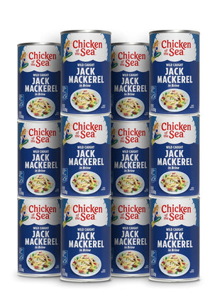Chicken of the Sea Jack Mackerel in Brine, 15 oz. Cans (Pack of 12), Nutrient Rich, Wild Caught Canned Mackerel