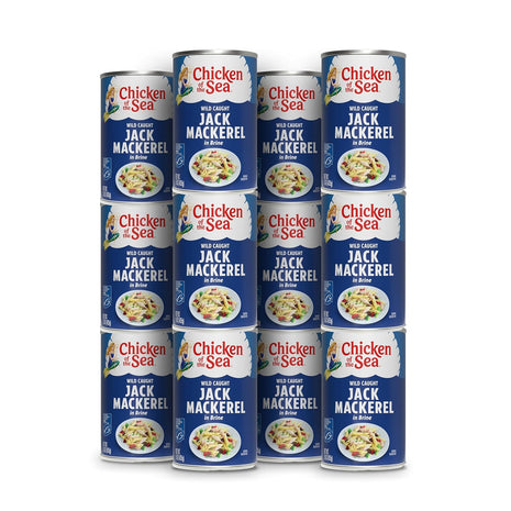 Chicken of the Sea Jack Mackerel in Brine, 15 oz. Cans (Pack of 12), Nutrient Rich, Wild Caught Canned Mackerel